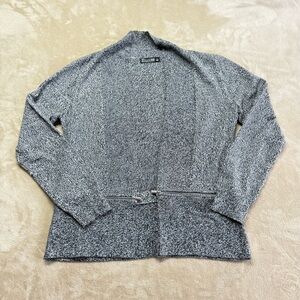 Ny&co NWT Gray Open Front Cardigan Edgy with zipper detail along bottom